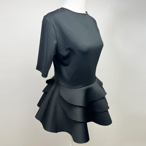 Chic and Elegant Black Casual Dress with Frill - Size Small, Pre-Owned - Picture 3 of 7